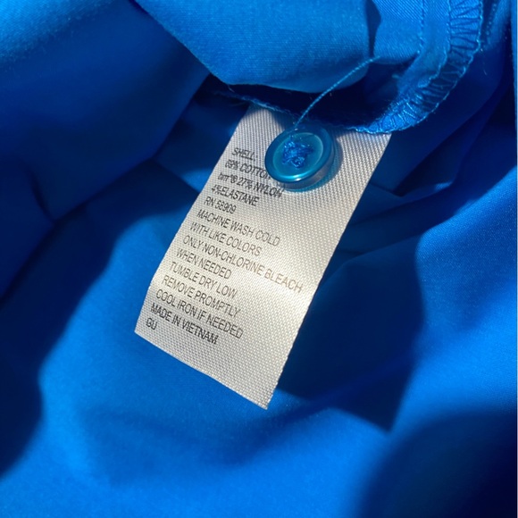 NEW Size S Alex Marie Brrr Iris Cot Poplin Moist Wick Button Frt Blouse Blue $99 - Picture 9 of 11